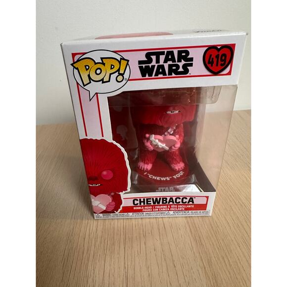 Valentine’s Day Star Wars Chewbacca Funko Pop - NEW - Picture 1 of 5
